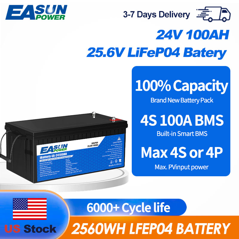Grid Tie Inverter Limiter 2000W - Easun Power 24V 100Ah LiFePO4 Lityum